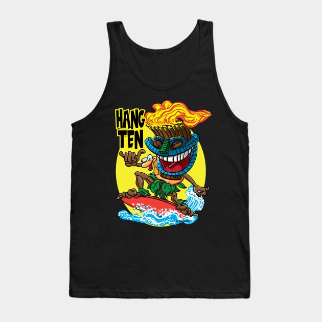 Hang 10 Tiki Surfer Tank Top by eShirtLabs